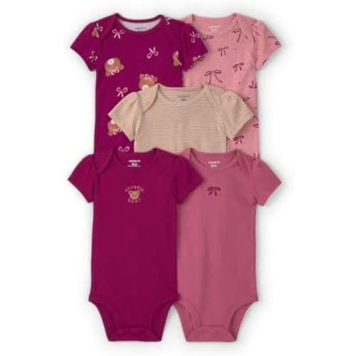 Carter's Baby Girls' 4-pack Short Sleeve Bodysuits