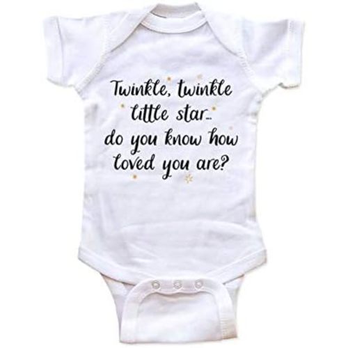 cute & funny Twinkle twinkle little star... do you know how loved you are? nursery rhyme Baby bodysuit Shower gift surprise