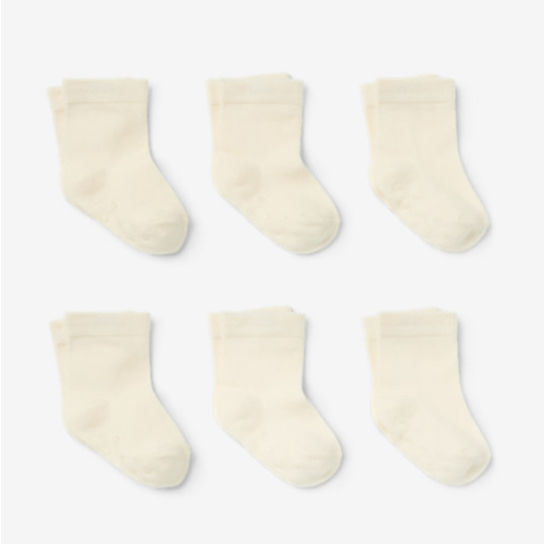 Small Story 6-Pack Crew Socks - Neutrals, 0-3 M