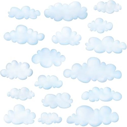 DECOWALL Blue Cloud Wall Decals Peel and Stick for Nursery (DS4-8030)