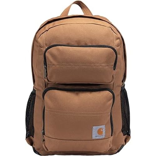 Carhartt 27L Single-Compartment Backpack, Durable Pack with Laptop Sleeve and Duravax Abrasion Resistant Base, Brown