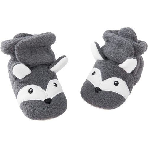 Baby Shoes Infant Boy's Fleece Cozy Fall Winter Booties Bedroom Boots 0-3 Months dark grey fox