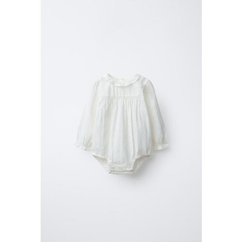 EMBROIDERED LADDER STITCH BODYSUIT - Ecru | ZARA United States