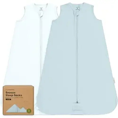 2-Pack Baby Sleep Sacks, Zipper Wearable Blanket - 100% Organic Cotton 0.5TOG, Soft Lightweight Toddler Sleeping Sack 6-12 months, Easy to Wear Newborn Transition Swaddles Sleepsack (Glacier, M)