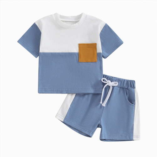 Futezty Toddler Boys Clothes Summer Outfit Sets, Baby Boys Clothes Set Cartoon T-shirt Tops+Shorts Summer Outfits Baby Boy Summer T Shirt Tops And Stretch Shorts Infant Boy Outfit