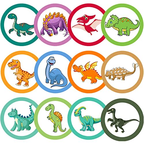 Chinco 120 Pcs Potty Training Targets for Boys Flushable,Dinosaurs | Toilet Paper Stickers Make Potty Training Fun, Toddler-friendly Pee Targets Improve Aim, Safe for Septic Systems