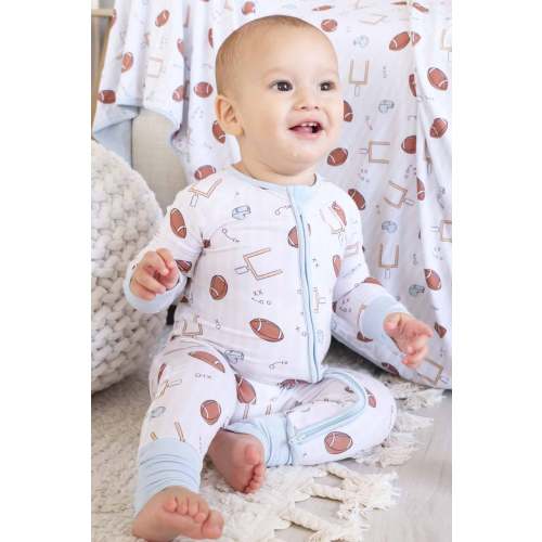 Tiny Touchdowns Convertible Zip Romper | Neutral