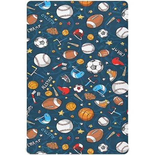 Baby Crib Sheet Sport Crib Mattress for Boys and Girls Playard Sheet Soft Breathable Fitted Baby Mattress Cover 52x28in
