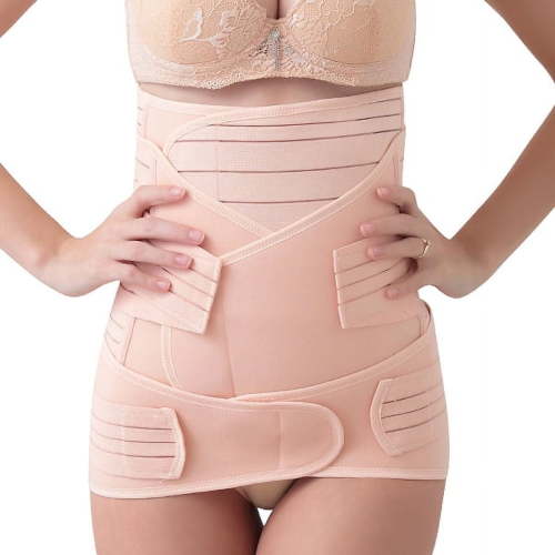 Postpartum Recovery and Support belt/wrap, slimming girdle, Pack 1, Beige Size L