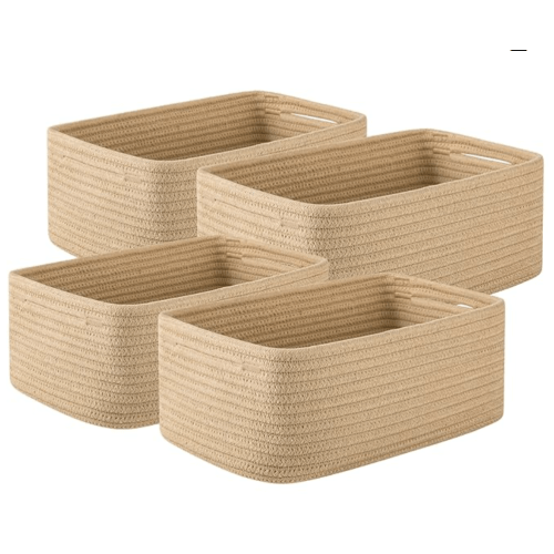 4 Pack Small Storage Shelf Baskets for Organizing