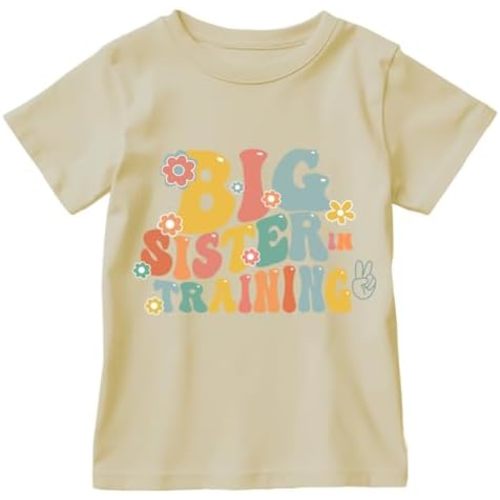 Big Sister Shirt for Baby Girls Cotton T-Shirt Short Sleeve Tops Toddler Baby Announcement Tees Outfits 1-7 Years