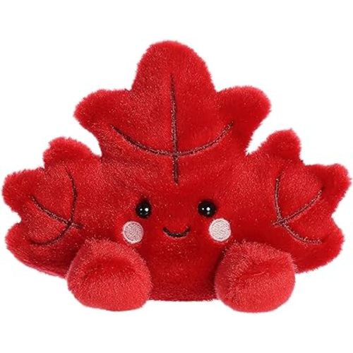 Aurora® Adorable Palm Pals™ Fall Maple Leaf™ Stuffed Animal - Pocket-Sized Play - Collectable Fun - Red 5 Inches