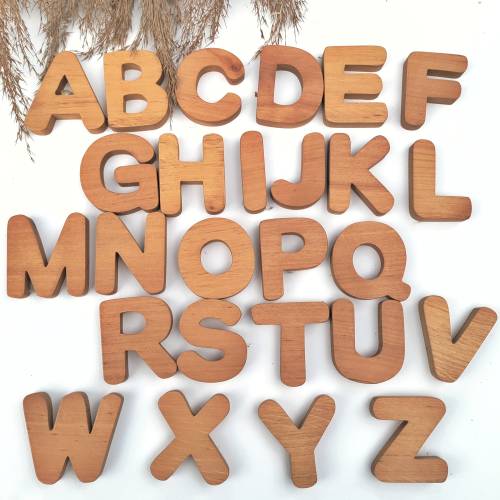 Wooden learn letters / wooden magnets letters/ montessori educational toy / magnets alphabet / homeschool letters / pre school