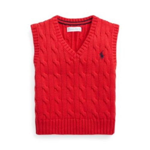 Baby Boys Cable Knit V-neck Sweater Vest
