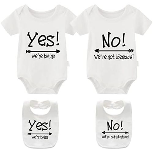 YSCULBUTOL Baby Twins Bodysuit - Identical Twins Set, Boys & Girls Clothes