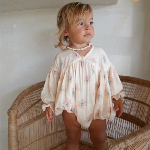 NOELLE ROMPER - PEACHY BLOOMS