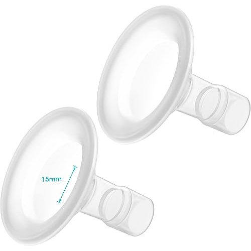 15mm Shields&Cushions Compatible with Medela Breast Pump- PersonalFit, Freestyle, Harmony, Maxi, Flex Lansinoh Pump-SignaturePro SmartPump Manual Replace Medela Parts Accessories Flanges