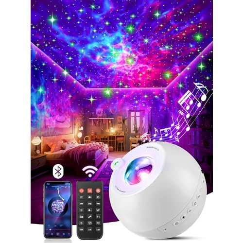 One Fire Galaxy Projector for Bedroom, 15 Colors+15 White Noise+ Bluetooth Star Projector Galaxy Light Projector Night Light Kids Room Decor Teen Girls Gifts Teen Christmas Gifts Sunset Lamp Lava Lamp