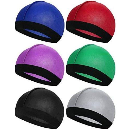 6 Pieces Kids Satin Wave Caps Unisex Baby Beanie 360 Wide Strap Skull Caps
