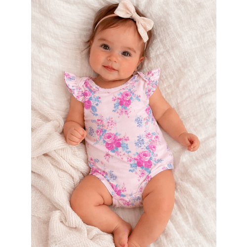 Ruffle Sleeve Bodysuit, Garden Secrets