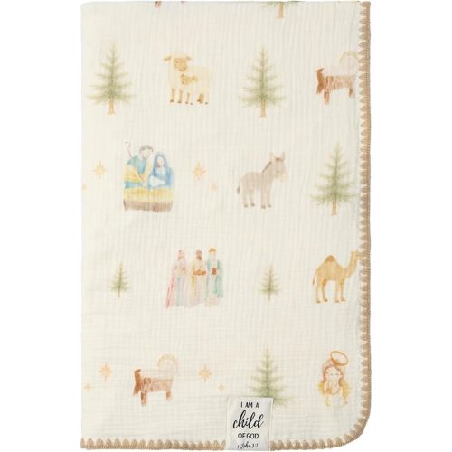 Christian Children’s Blanket, I am a Child of God, Christian Baby and Children's Gift, Christian Children’s Gift, Baptism, Newborn, Blessing Blanket (Nativity)