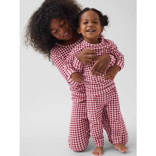 Kids & Baby Organic Brushed Cotton Gingham PJ Set