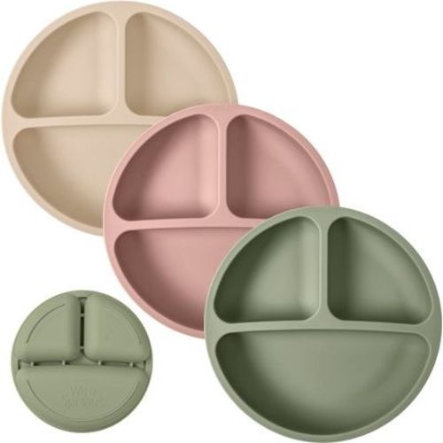 Weesprout Silicone Divided Plates (no Lids), 3-pack