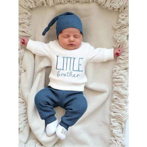 SHEIN HELLO Letter Embroidered Newborn Photography Outfit, Baby Boys/Girls Top, Pants, Hat 3pcs Set, Infant 1 Month To 100 Days Studio Photo Shoot Clothing | SHEIN USA