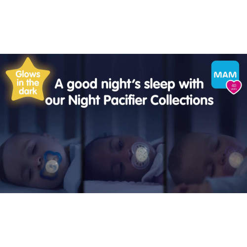 MAM Night Pacifier, 6-16 Months, Unisex, 2 Pack