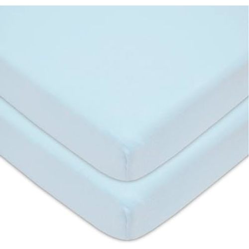 American Baby Company 2 Pack Fitted Mini Crib Sheets 38x24", Blue