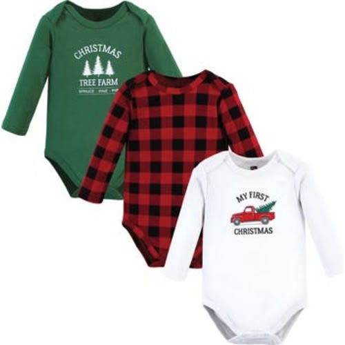 Essential Long-Sleeve Cotton Bodysuit Triple Set, 9-12M