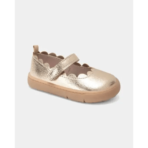 Baby Girl Every Step® First Walker Shiny Dress Shoes - Gold | Carter's