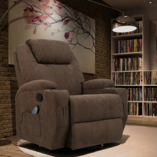 Latitude Run® Modern Swivel and Rocking Recliner with Heating and Massage | Wayfair