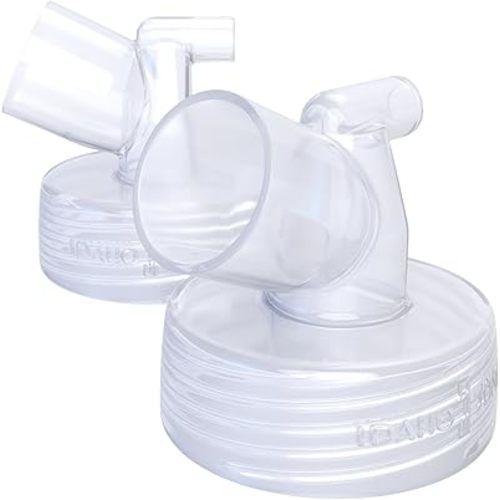 Wide Mouth Base Connector 2pc - Compatible with Motif & Spectra S1 S2 Pumps & Bottles; Compatible with Medela, Maymom, Pumpin Pals, Lacteck & Idaho Jones Flanges - Replacement Pump Parts Adapter