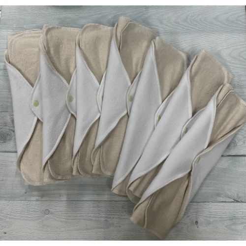 MamaBear LadyWear Quick-Dry Menstrual, Incontinence pad, pantiliner - Organic Unbleached Cotton Flannel - Heavy/Overnight Post Partum Flow