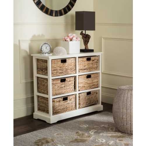 Keenan 6 Basket Storage Chest in Distressed White