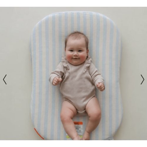 Infant Lounger Muslin Cover | Sky stripe