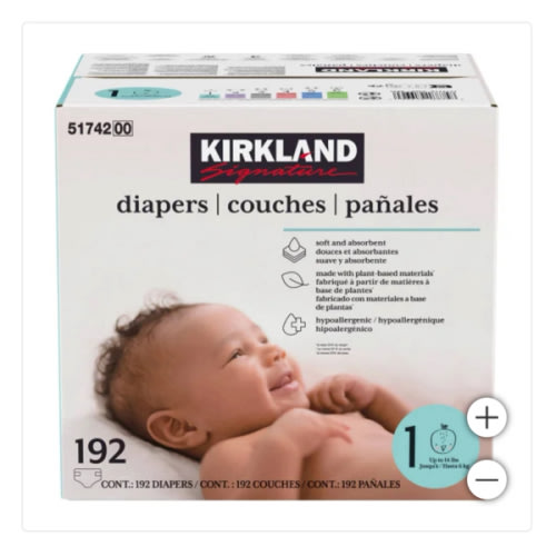 Kirkland Signature Diapers, Sizes 1 - 2