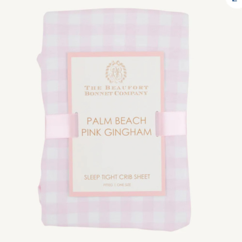 Sleep Tight Crib Sheet - Palm Beach Pink Gingham