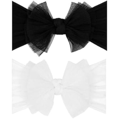 Baby Bling 2PK TULLE FAB®: pleated black + white