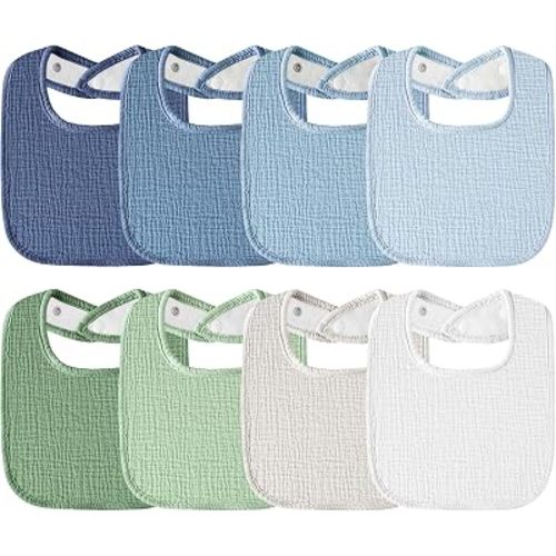 Muslin Baby Bibs 6-Pack Baby Drool Bandana Bibs for Baby Girls Boys Infant Newborn Toddler Drooling and Teething