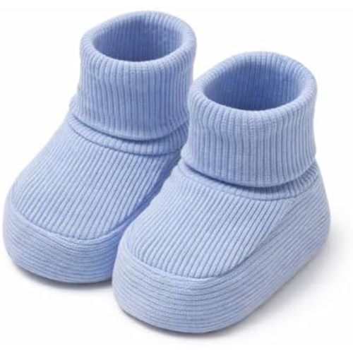 CEOBABY Baby Booties 0–3 Months, Newborn Shoes, Soft Cotton Infant Bootie Socks, Stay-On Baby Shoes for Boys & Girls