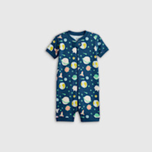 Quince 100% Organic Cotton Shortie Baby Onesie Pajama - Planets