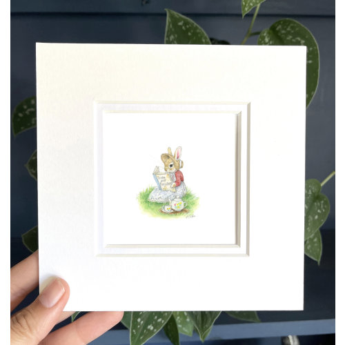 Little Bookworms Collection, Pride and Prejudice, mini giclée print, mounted