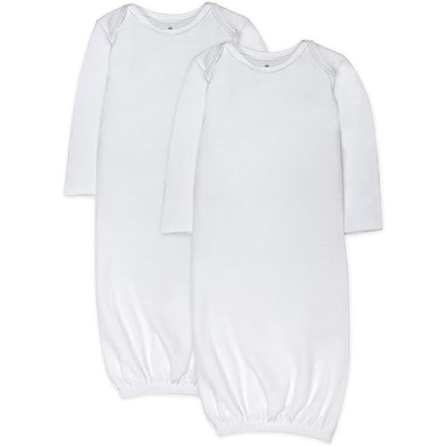 HonestBaby Baby 2-Pack Sleeper Gowns Layette Sets 100% Organic Cotton for Newborn Boys, Girls, Unisex