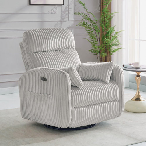 Latitude Run® Modern Teddy Upholstered Manual Recliner Nursery Chair with Swivel and rocker | Wayfair
