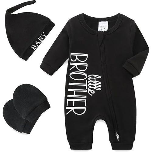 Babymine Newborn Onesie Going Home Outfit Baby Boy Photoshoot Outfits Brown Onesie 0-3 Months