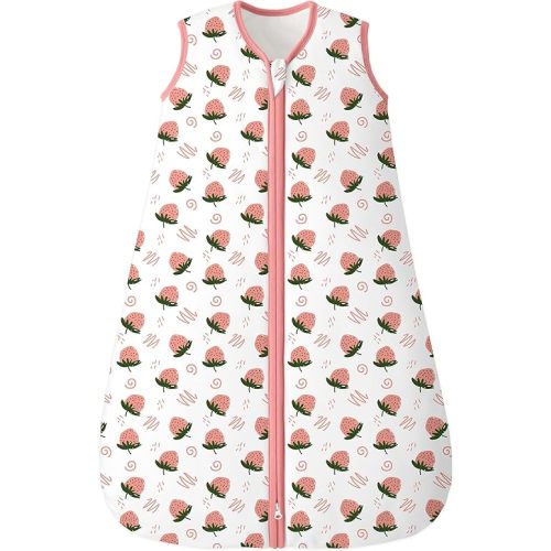 Sleep Sack 12-18 Months TOG 2.5 Winter Baby Wearable Blanket, 100% Cotton Toddler Sleeping Sack with 2-Way Zipper Warm Soft Baby Sleep Sack Strawberry