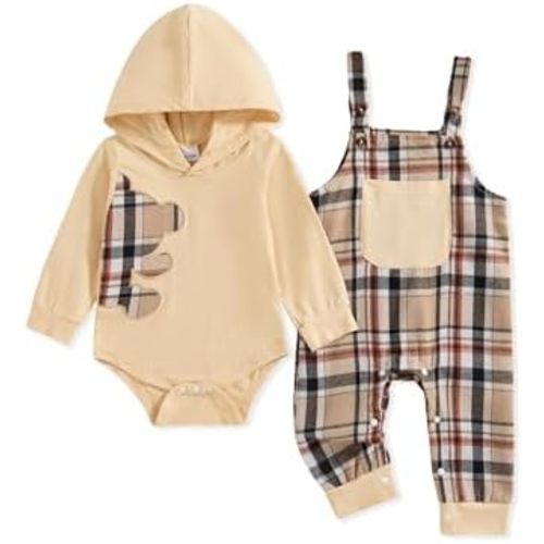 NZRVAWS Baby Boy Clothes Newborn Outfits Infant Romper Fall Winter Hoodie Pocket Pants Overalls Set NB-18M