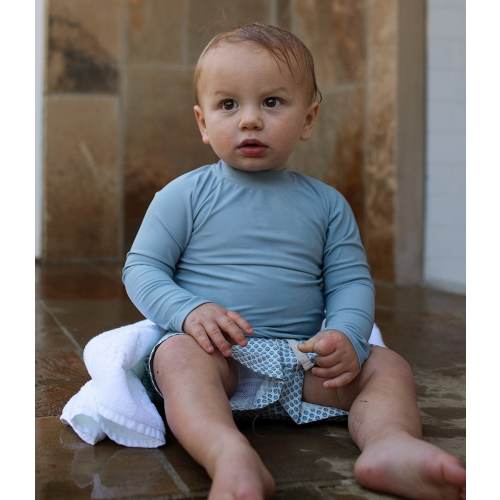 Edgehill Collection x Megan Karp Baby Boys Finn Rashguard & Printed Swim Trunks Set